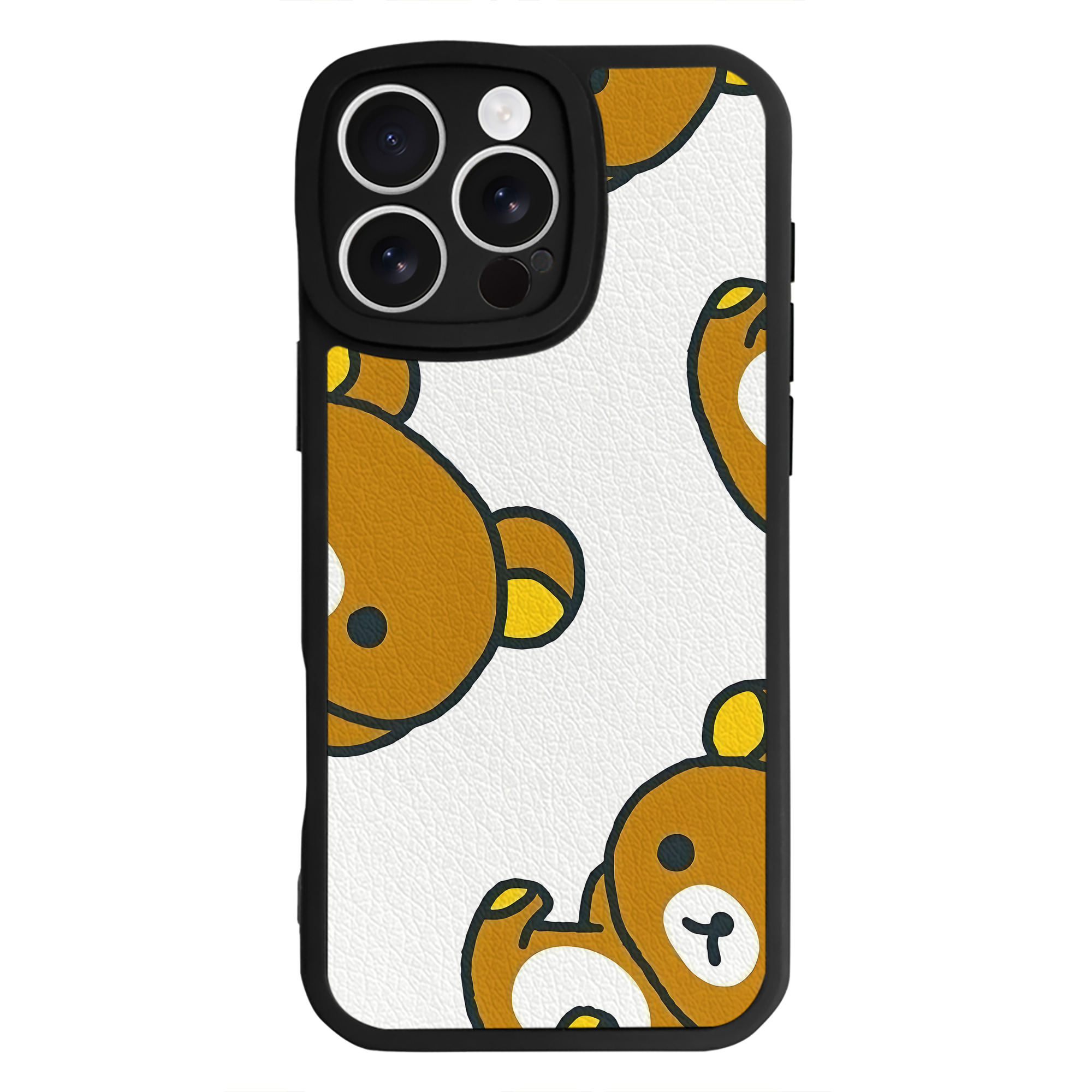 （画像用） リラックマ リラックマ キイロイトリ Rilakkuma Korilakkuma Kiiroitori 【iPhone 16シリーズ対応】シリコンスマホケース（レザー調） 材質：シリコン